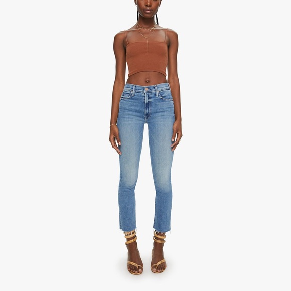 MOTHER Denim - NWT MOTHER Denim Mid Rise Dazzler Ankle Fray Jeans Riding Cliffside NEW Size 26